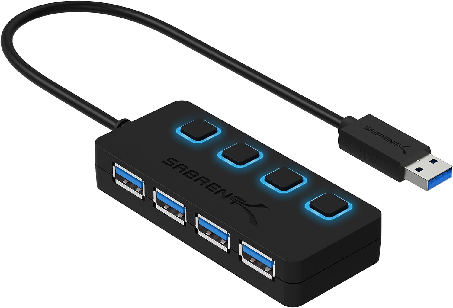 Sabrent 4-Port USB 3.0 Hub avec des commutateurs et des voyants d'alimentation individuels (HB-UM43)