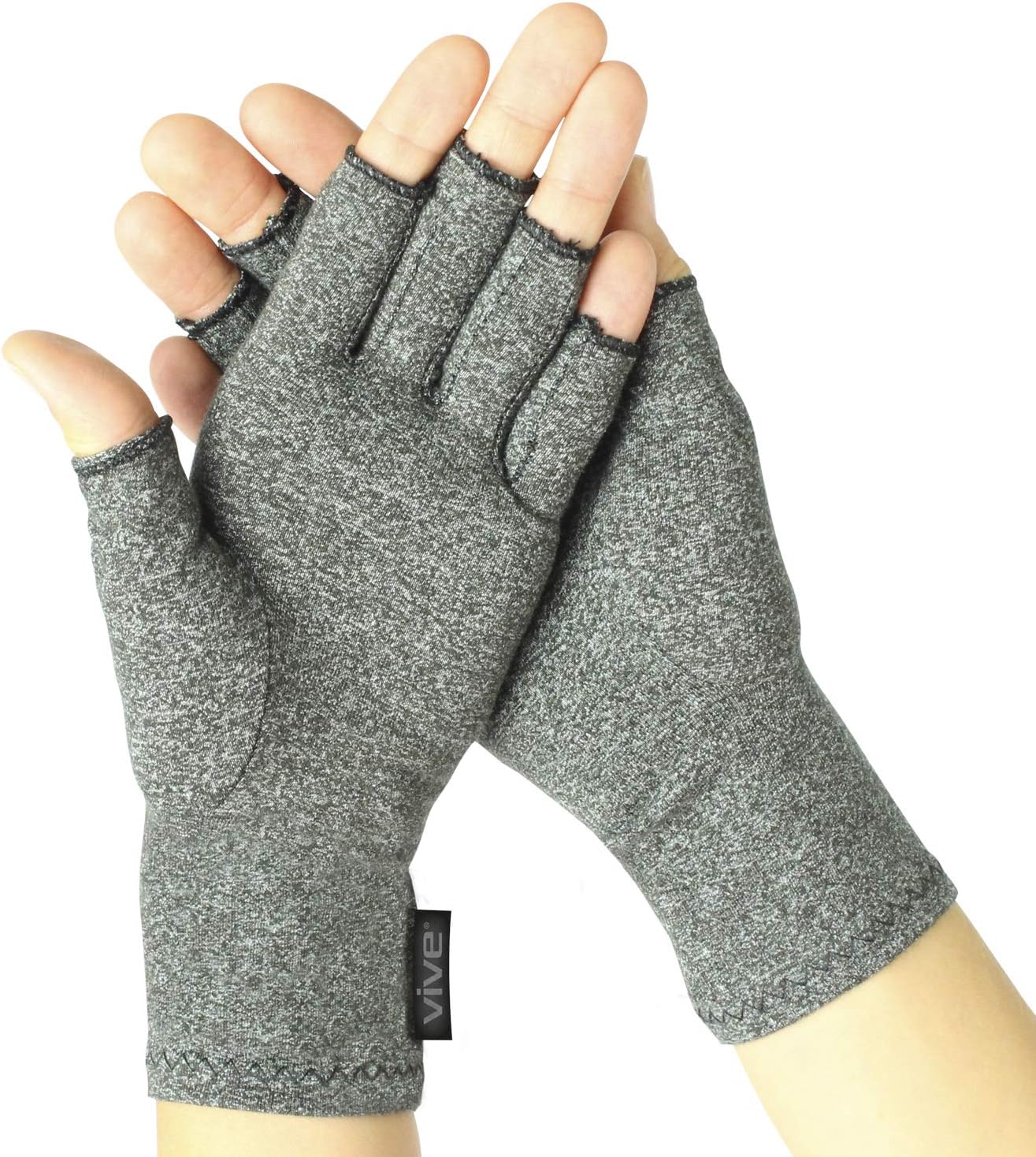 Vive Gants de compression pour arthrite et rhumatoïde et arthrite - Soulage les douleurs articulaires - Pour homme et femme - Doigts ouverts