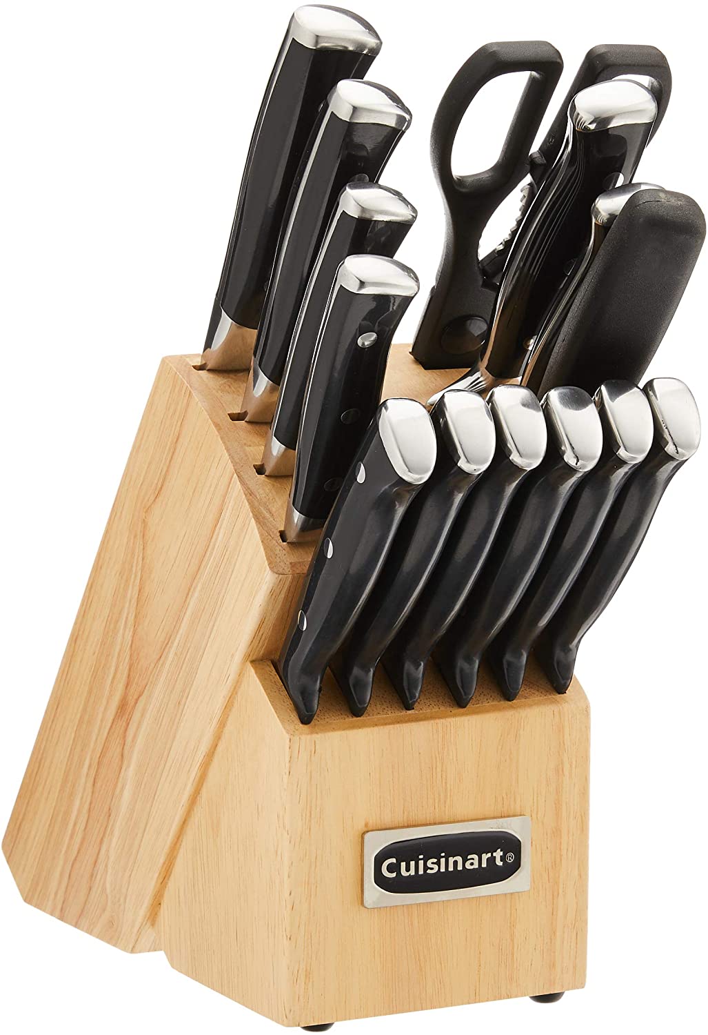 CUISINART Classique 15-pc. Triple Rivet Bloc de, Acier Inoxydable, Noir, Taille Unique