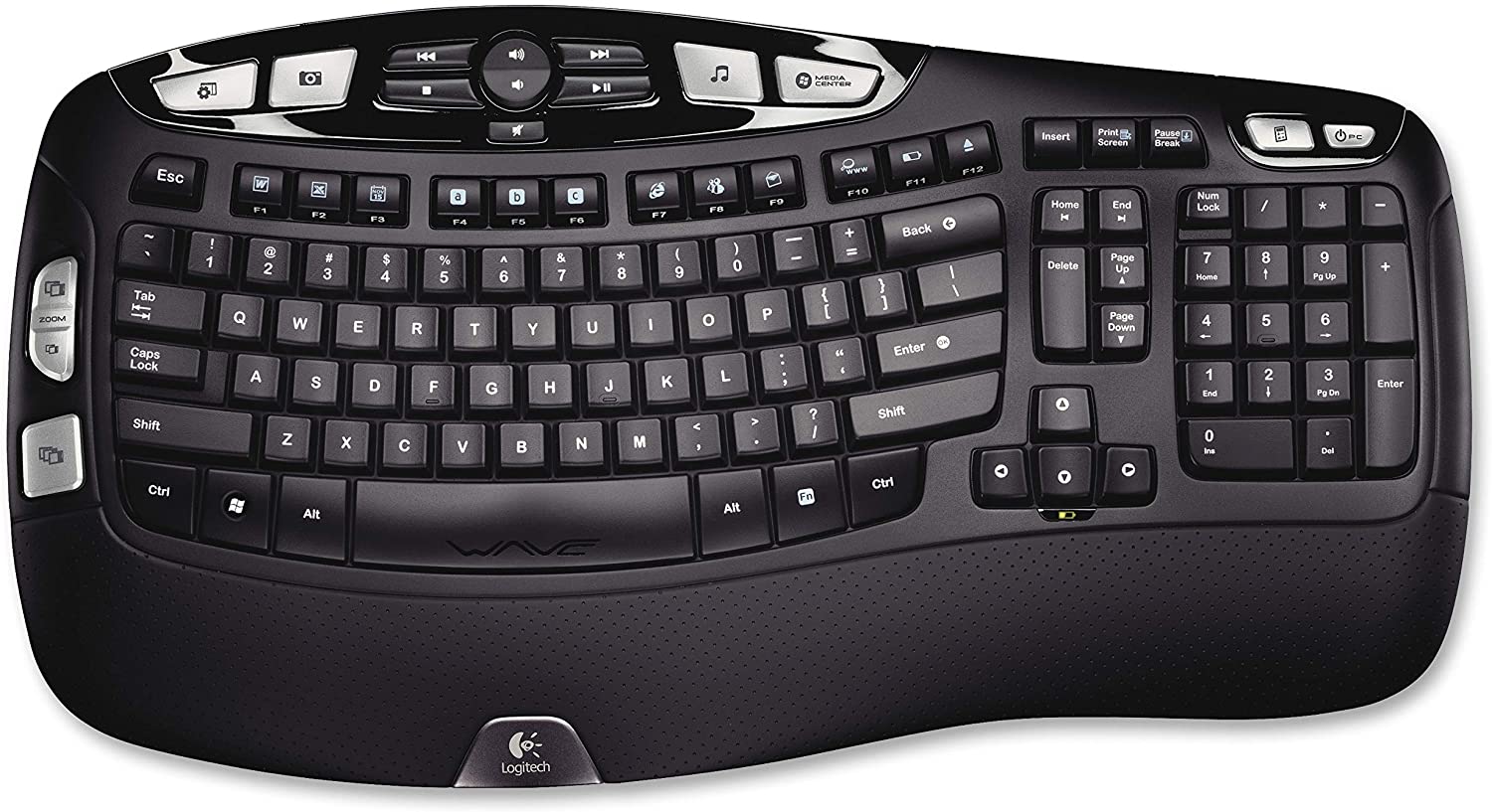 Logitech Wireless Keyboard K350, US RF sans Fil Noir - Claviers (US, sans Fil, RF sans Fil, Noir)