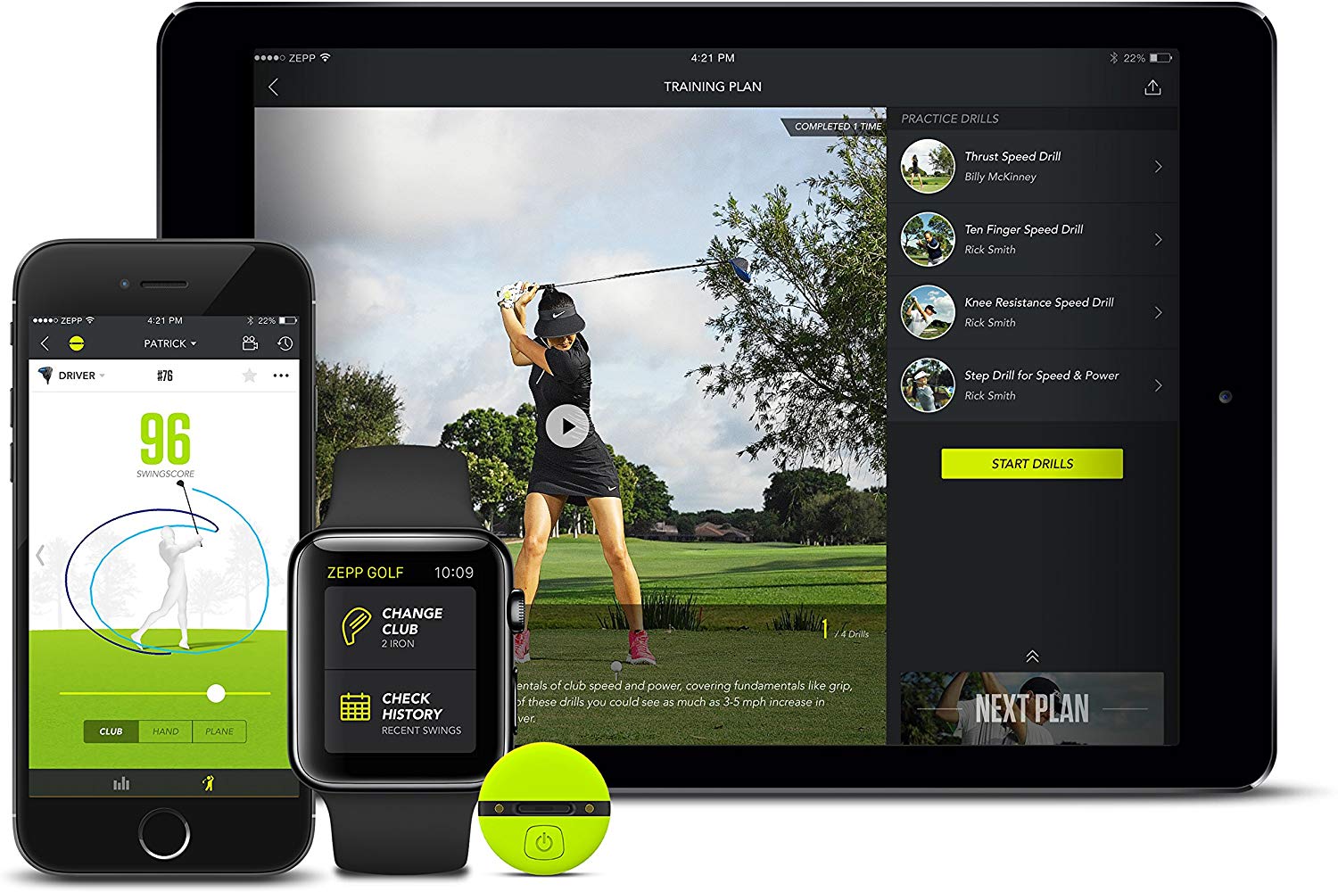 Zepp Kit pour iPhone/iPad/Android avec capteur agganciabile, Liaison en sans Fil, analyseur de données
