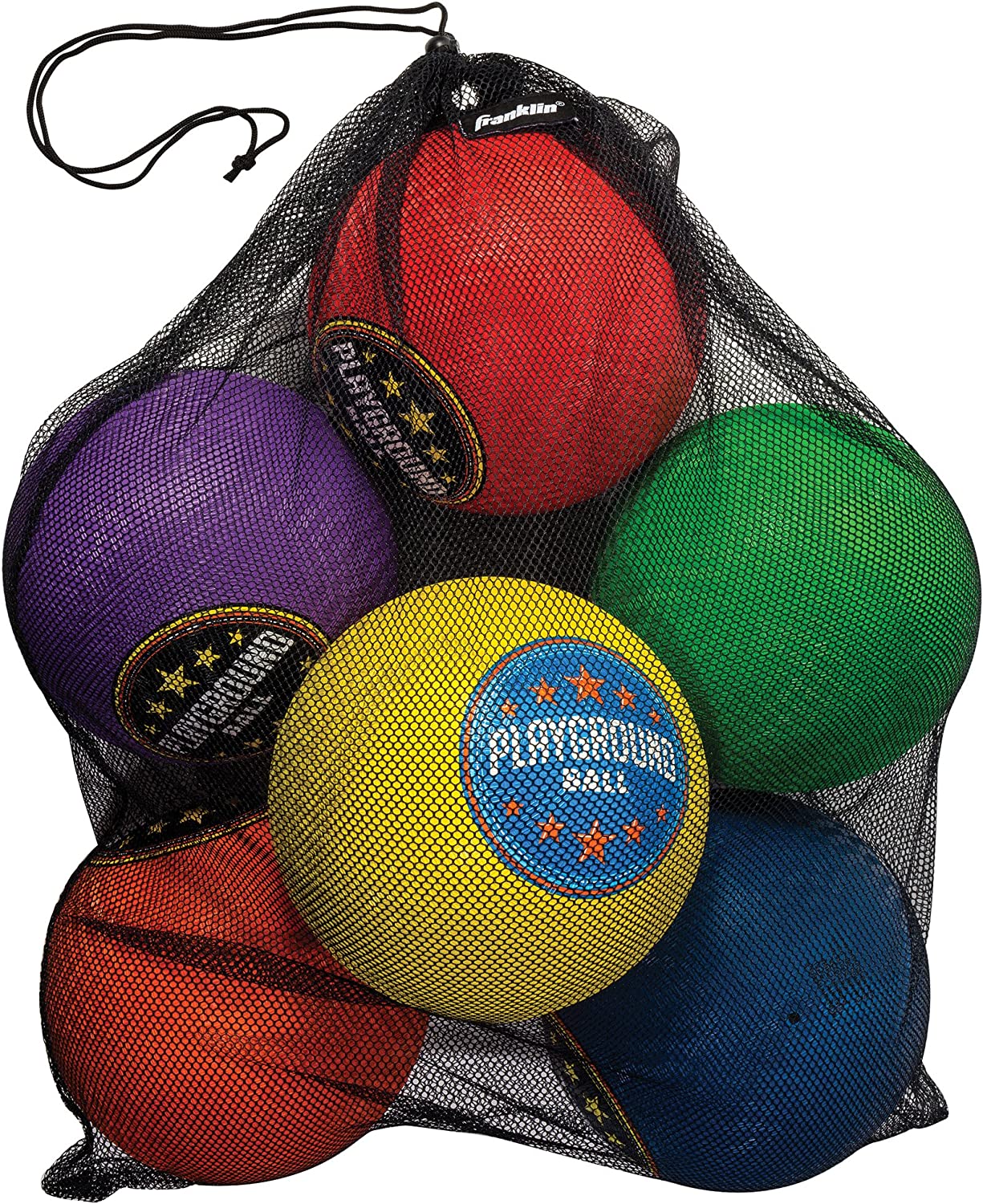 Franklin Sports Lot de 6 balles de Terrain de Jeu avec Filet Sac de Transport et Pompe